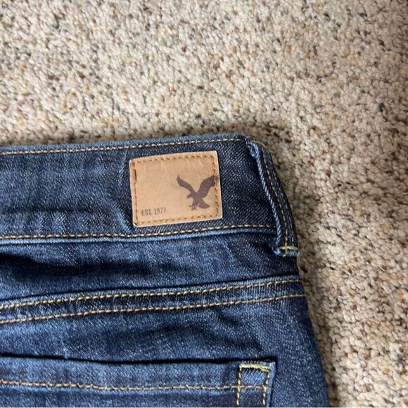 American Eagle Women’s Dark Wash Skinny Crop Jeans Size 0 - Picture 6 of 7